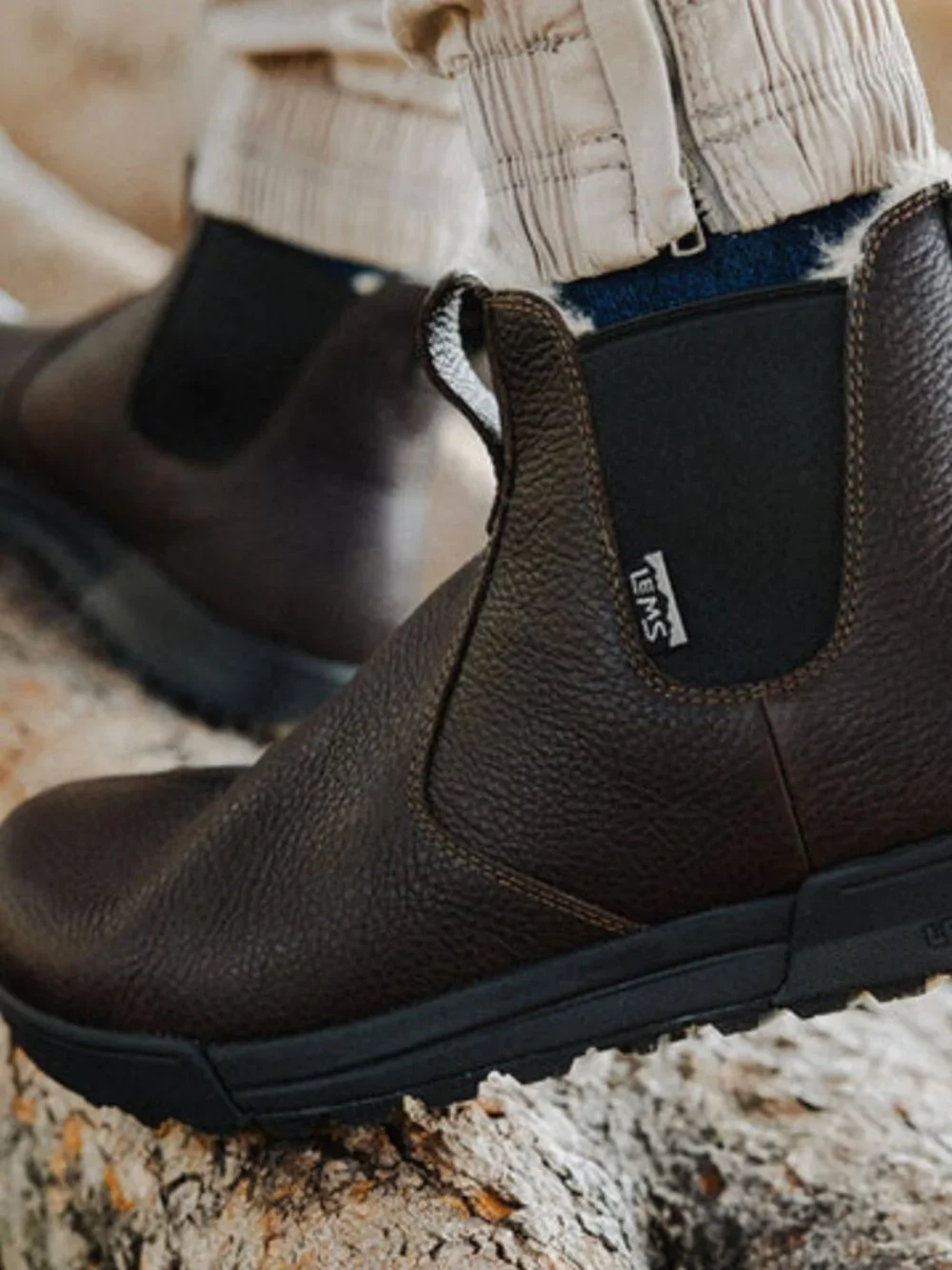 Lems Chelsea Boot Tuff Waterproof in Dark Roast, Size 8 Men / 9.5 Women